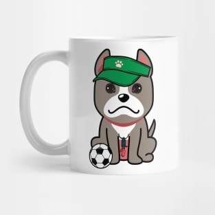 Funny grey dog is a soccer coach Mug